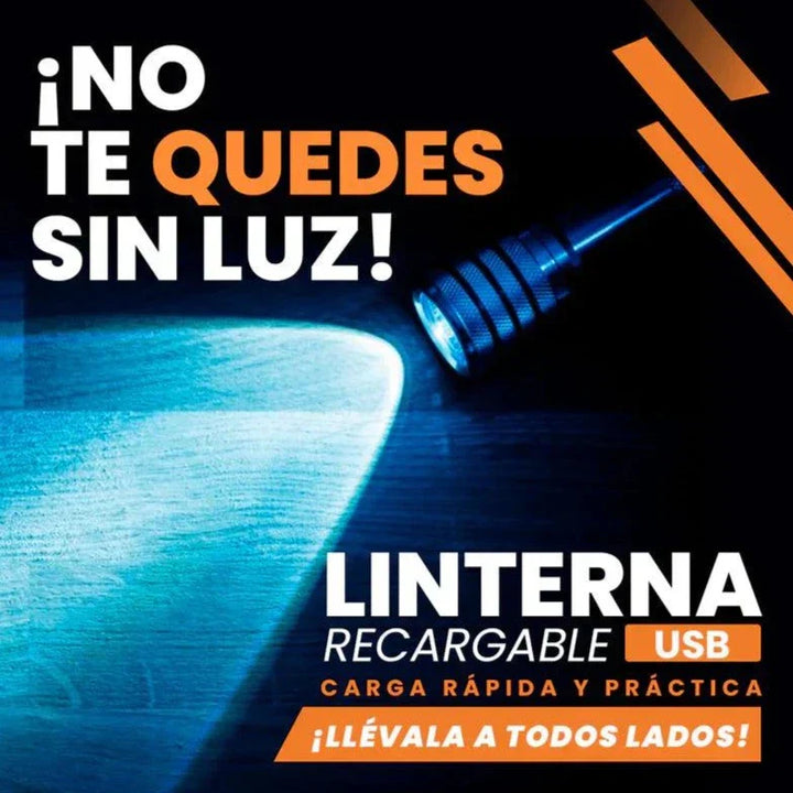 COMPRE 1 Y LLÉVATE 2 - Linterna Táctica TitanioPro USB