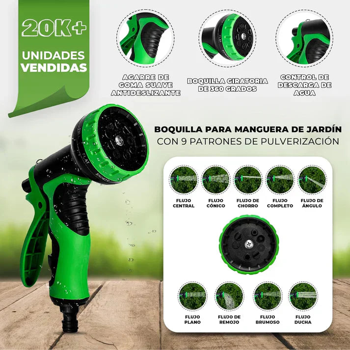 Manguera Expansible CONDINO© de Alta Presión + Conexiones de Regalo